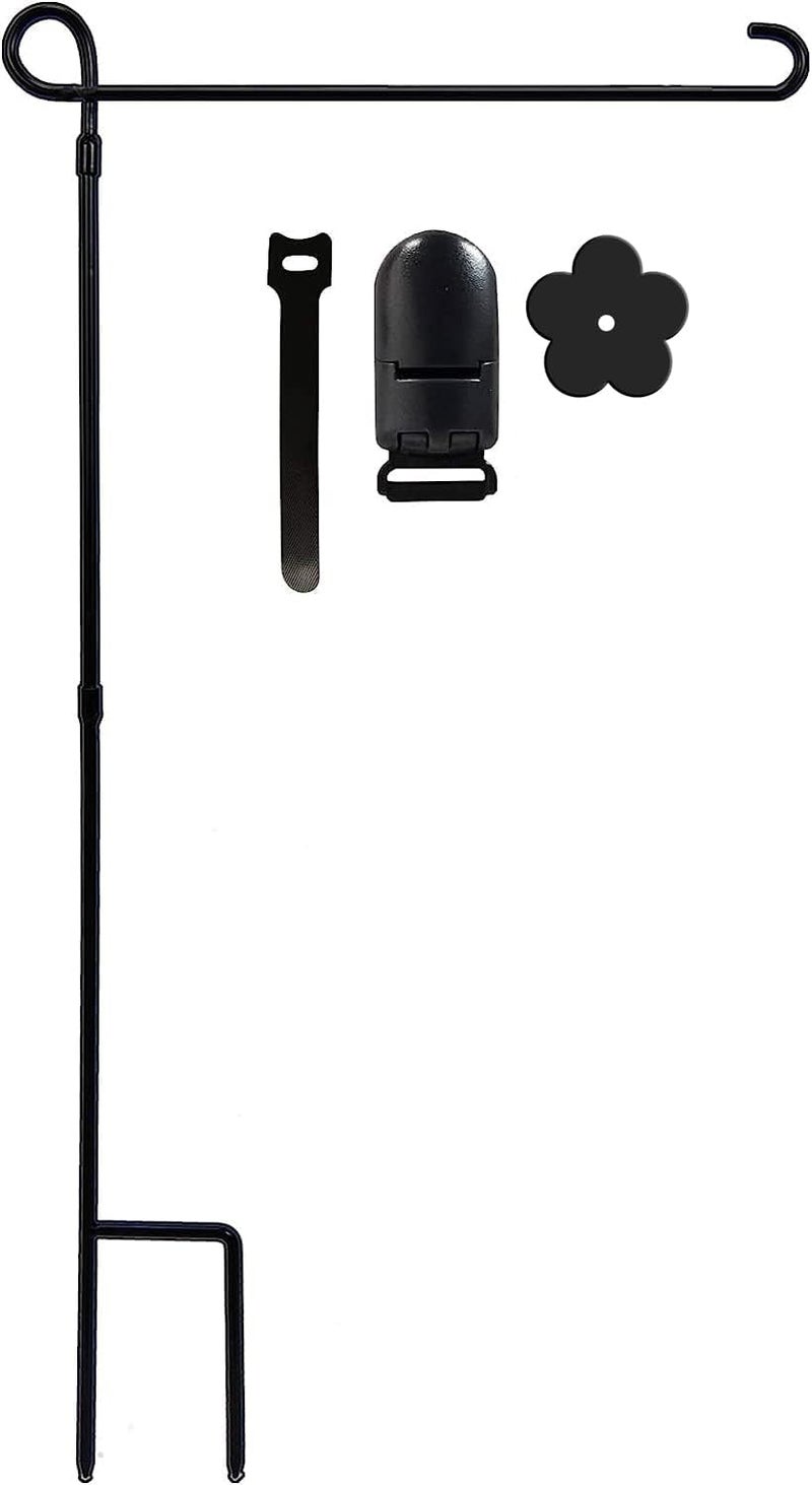 YEAHOME Garden Flag Holder Stand, Premium Yard Flag Holder Weather-Proof Metal Powder-Coated Flagpole with Clip and Stopper for Christmas Garden Flag, Outdoor Garden Decor Decoration - Image 1